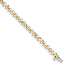 Load image into Gallery viewer, ADELIA - Three Prong Diamond Tennis Bracelet