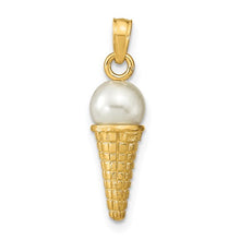 Load image into Gallery viewer, ADELINA - Ice Cream Cone Charm Necklace White Bead
