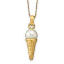 Load image into Gallery viewer, ADELINA - Ice Cream Cone Charm Necklace White Bead
