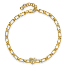 Load image into Gallery viewer, JEANETTE - Diamond Heart Cluster Link Bracelet