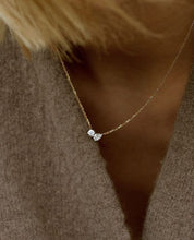 Load image into Gallery viewer, JACQUELINE - Two-Stone Pear and Round Diamond Necklace II