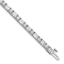 Load image into Gallery viewer, ELVANA - Emerald and Round Diamond Tennis Bracelet
