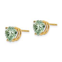 Load image into Gallery viewer, JEANINE - Green Gemstone Heart Earrings
