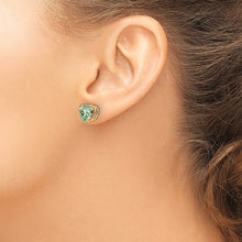 Load image into Gallery viewer, JEANINE - Green Gemstone Heart Earrings