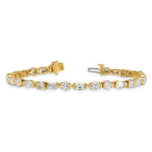 Load image into Gallery viewer, GISELLA - Grand Half Bezel Set Multi Diamond Tennis Bracelet