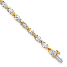 Load image into Gallery viewer, MELANIA - Pear Diamond Half Bezel Set Tennis Bracelet