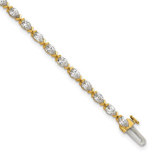 Load image into Gallery viewer, MELANIA ll - Pear Diamond Half Bezel Set Tennis Bracelet Petite