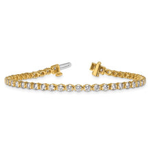 Load image into Gallery viewer, NICOLINA - Round Diamond Half Bezel Set Tennis Bracelet