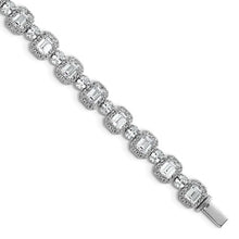 Load image into Gallery viewer, GIORGIA - Emerald and Round Diamond Tennis Bracelet