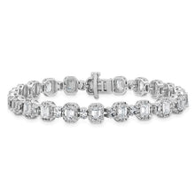 Load image into Gallery viewer, GIORGIA - Emerald and Round Diamond Tennis Bracelet