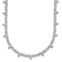 Load image into Gallery viewer, LORETA - Three-Prong Diamond Tennis Necklace