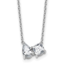 Load image into Gallery viewer, JACQUELINE - Two-Stone Pear and Round Diamond Necklace II