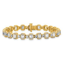 Load image into Gallery viewer, GIORGIA - Emerald and Round Diamond Tennis Bracelet