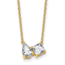 Load image into Gallery viewer, JACQUELINE - Two-Stone Pear and Round Diamond Necklace II