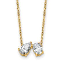Load image into Gallery viewer, JACQUELINE - Two-Stone Pear and Oval Diamond Necklace