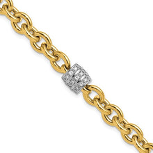 Load image into Gallery viewer, LEONTINA - Two-tone Diamond Oval Link Necklace ll