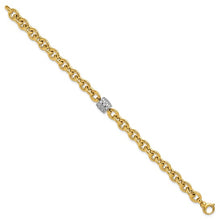 Load image into Gallery viewer, LEONTINA - Two-tone Diamond Oval Link Bracelet