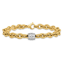 Load image into Gallery viewer, LEONTINA - Two-tone Diamond Oval Link Bracelet