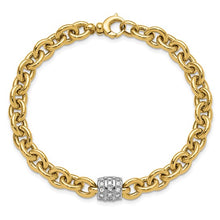 Load image into Gallery viewer, LEONTINA - Two-tone Diamond Oval Link Bracelet
