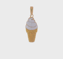 Load and play video in Gallery viewer, ANNABELLA - Ice Cream Charm Necklace Vanilla Enameled