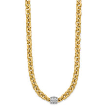 Load image into Gallery viewer, LEONTINA - Two-tone Diamond Oval Link Necklace ll