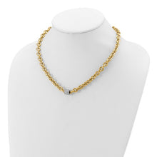 Load image into Gallery viewer, LEONTINA - Two-tone Diamond Oval Link Necklace ll