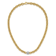 Load image into Gallery viewer, LEONTINA - Two-tone Diamond Oval Link Necklace ll
