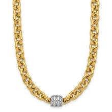 Load image into Gallery viewer, LEONTINA - Two-tone Diamond Oval Link Necklace ll