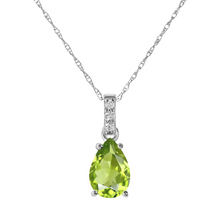 Load image into Gallery viewer, LB LUXURY - Milestone Peridot & Diamond Pendant Necklace