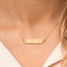 Load image into Gallery viewer, ALICIA - Engraved Personalized Bar Necklace Best Mama