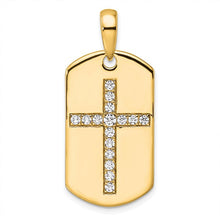 Load image into Gallery viewer, TOMMY - Diamond Cross Dog Tag Pendant