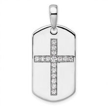 Load image into Gallery viewer, TOMMY - Diamond Cross Dog Tag Pendant