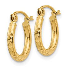 Load image into Gallery viewer, DIANA - Mini Round Diamond Cut Huggie Earrings