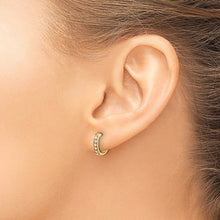 Load image into Gallery viewer, DONATELLA - Pavé Hoop Huggie Earrings