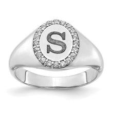 Load image into Gallery viewer, DUSTIN - Oval Initial Diamond Signet Ring