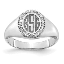 Load image into Gallery viewer, MAVERICK - Diamond Monogram Signet Ring Oval Classic