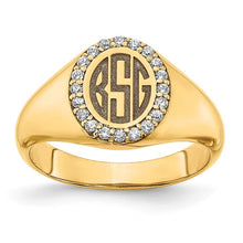 Load image into Gallery viewer, MAVERICK - Diamond Monogram Signet Ring Oval Classic