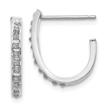 Load image into Gallery viewer, FIONA - Diamond Fascination J Hoop Earrings