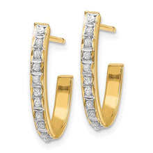 Load image into Gallery viewer, FIONA - Diamond Fascination J Hoop Earrings
