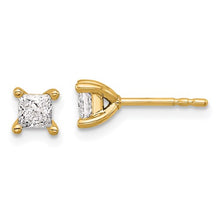 Load image into Gallery viewer, HAYDEN - Diamond Stud Earrings Princess cut