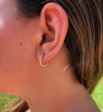 Load image into Gallery viewer, LENA - Twisted Hoop Huggie Earrings Diamond Cut