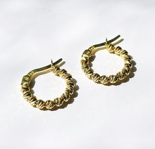 Load image into Gallery viewer, LENA - Twisted Hoop Huggie Earrings Diamond Cut