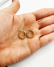 Load image into Gallery viewer, LENA - Twisted Hoop Huggie Earrings Diamond Cut