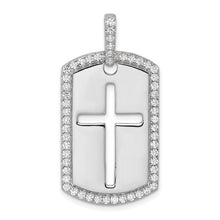 Load image into Gallery viewer, SAMMY Cross Dog Tag Pendant Diamond Frame