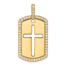 Load image into Gallery viewer, SAMMY Cross Dog Tag Pendant Diamond Frame