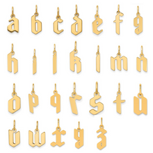 Load image into Gallery viewer, MEGAN - Letter Charm Necklace Lowercase Gothic Font