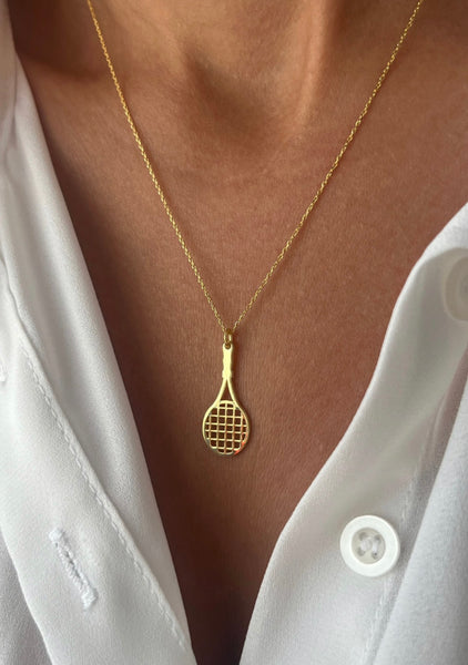 LINA - Tennis Racket Pendant Necklace
