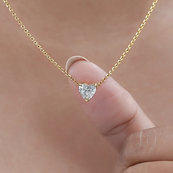 JOSEPHINE - Diamond Solitaire Heart Necklace