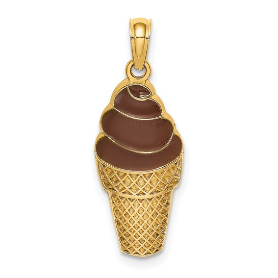 ARIA - The Chocolate Enameled Ice Cream Charm Necklace