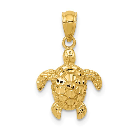 DAPHNE - The Diamond-cut Turtle Pendant Necklace